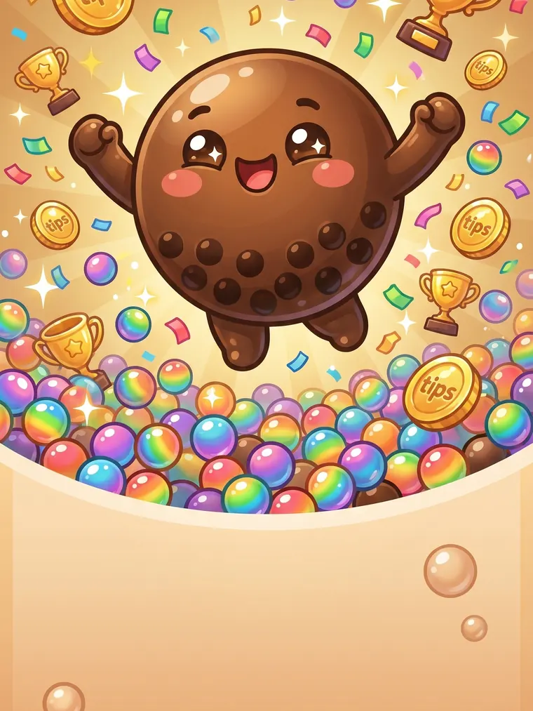 A jackpot score explosion of pearls and coins